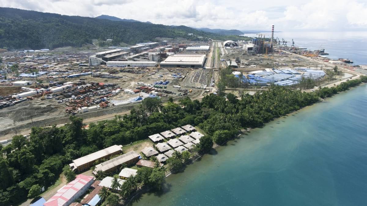 Kawasan industri di Weda, Halmahera Tengah, Maluku Utara. 