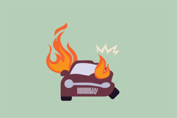 mobil terbakar