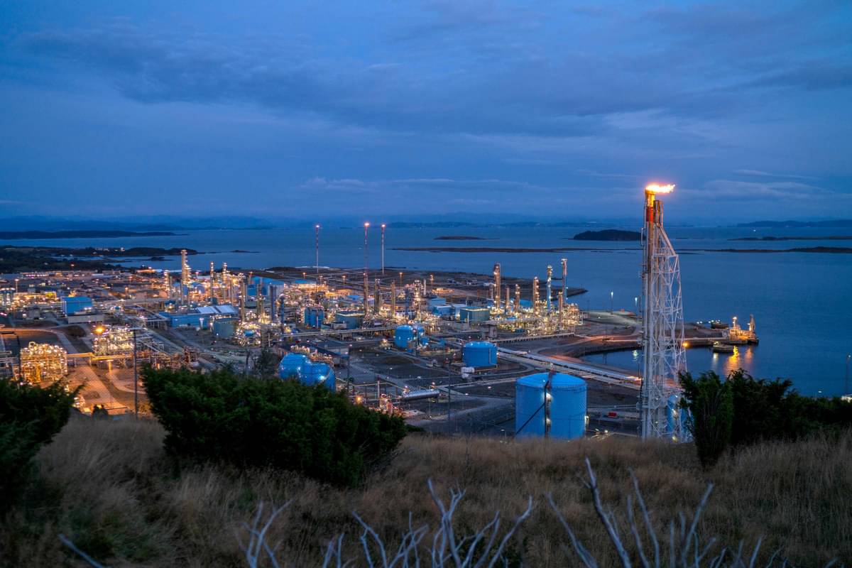Potret area pabrik pengolahan gas di wilayah Norwegia.