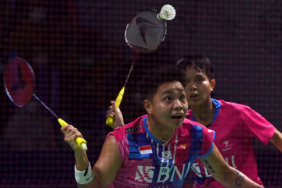 Ganda putri Indonesia Apriyani Rahayu/Siti Fadia saat berlaga.