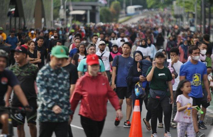 Susana car free day tanpa PPKM di Jakarta pada Minggu (08/01/2023).