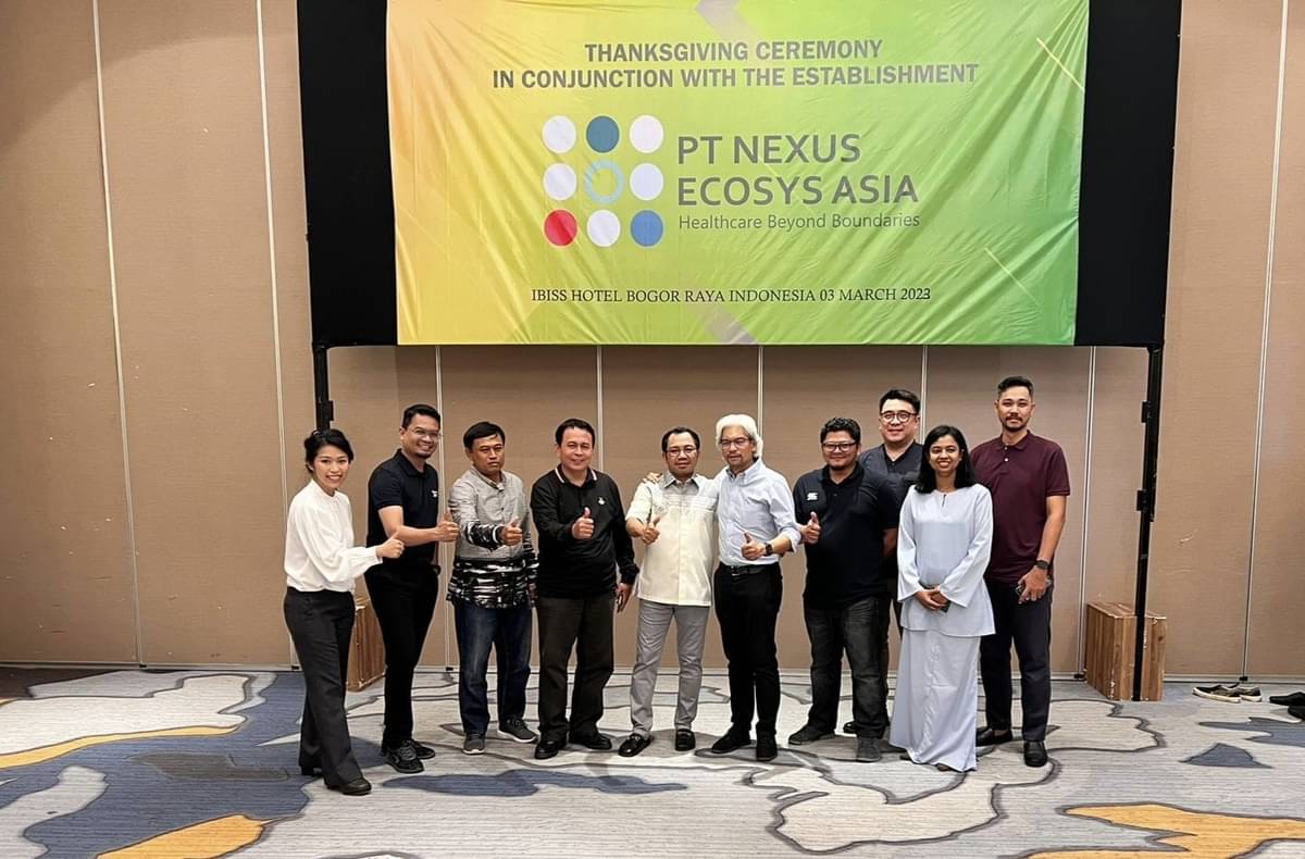 Tim Nexus Ecosys Asia usai meluncurkan portal informasi kesehatan di Indonesia.