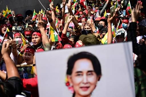 Aksi protes kudeta Myanmar, beberapa waktu lalu.