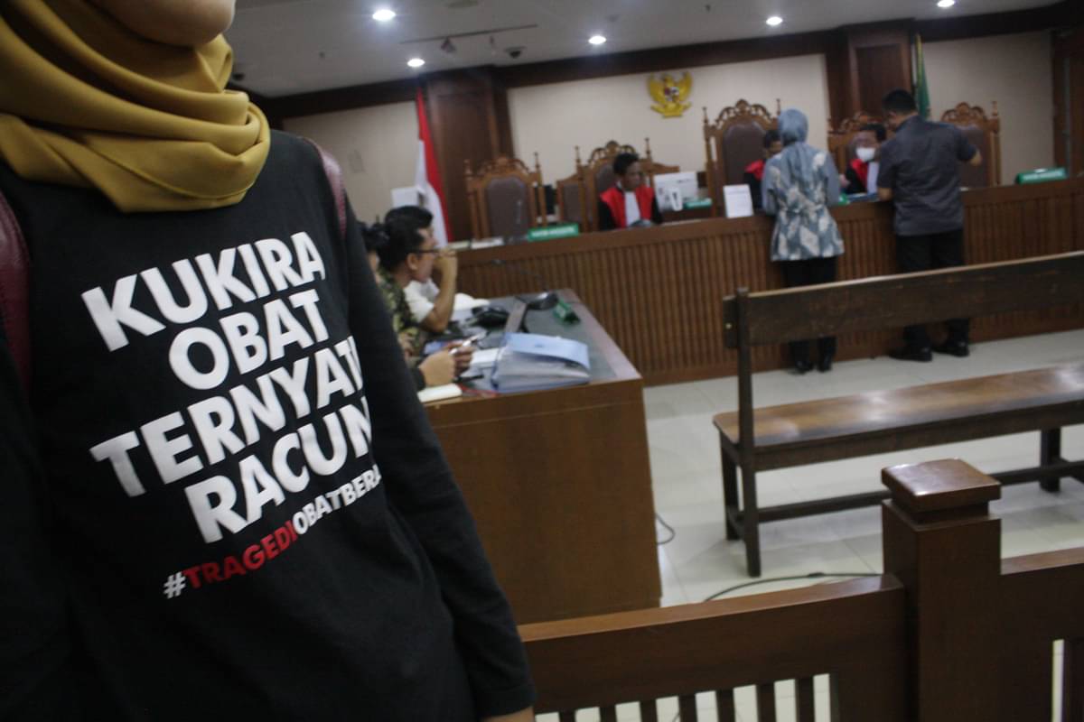 Suasana sidang class action perkara gagal ginjal akut anak di PN Jakpus.