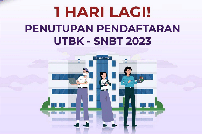 PENDAFTARAN UTBK Seleksi Nasional Berbasis Tes (SNBT) 2023 ditutup pada Jumat, 14 April 2023.
