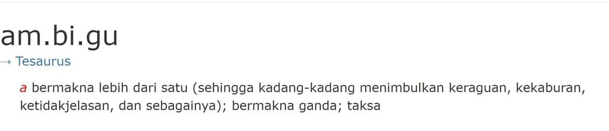 Arti kata ambigu