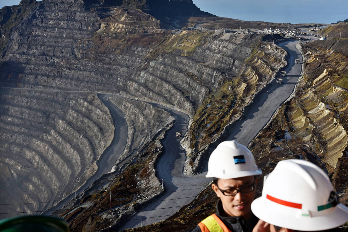 Kawasan tambang milik PT Freeport Indonesia (PTFI ) di Tembagapura, Mimika, Timika, Papua.