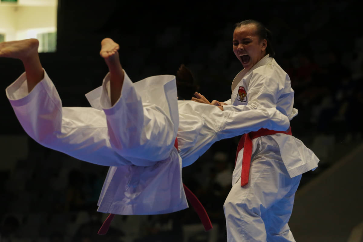 Ilustrasi pertandingan karate.