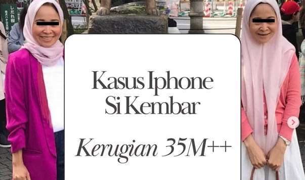 Rihana dan Rihani, tersangka kasus penipuan pembelian iPhone senilai Rp35 miliar.