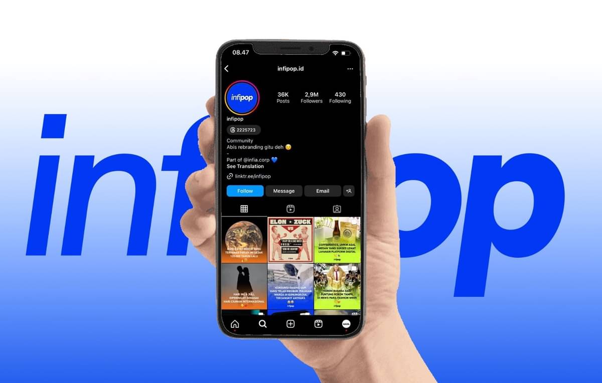 Seiring dengan adaptasi teknologi, brand media di bawah naungan Infia Corp, Infia fact, hadir dengan dengan nama dan logo baru yaitu Infipop