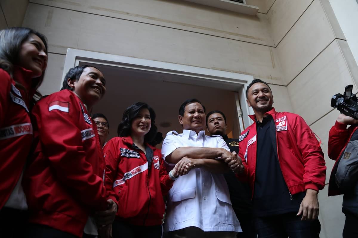 Ketua Umum Gerindra mengunjungi kantor PSI