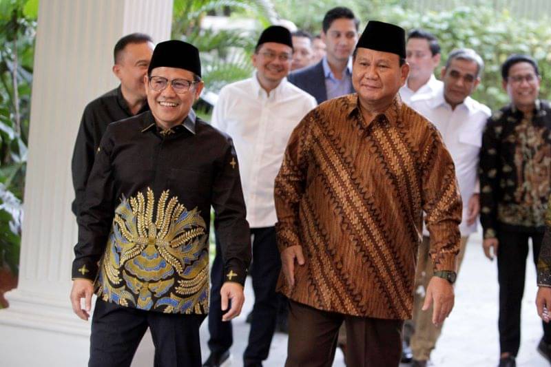 Ketua Umum Partai gerindra Prabowo Subianto dan Ketua Umum PKB Muhaimin Iskandar saat masih satu koalisi.
