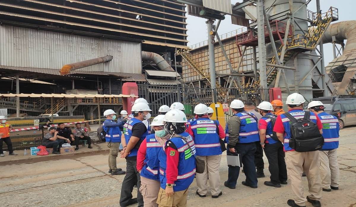 Tim Investigasi Kemenaker berada di kawasan smelter PT ITSS di Morowali