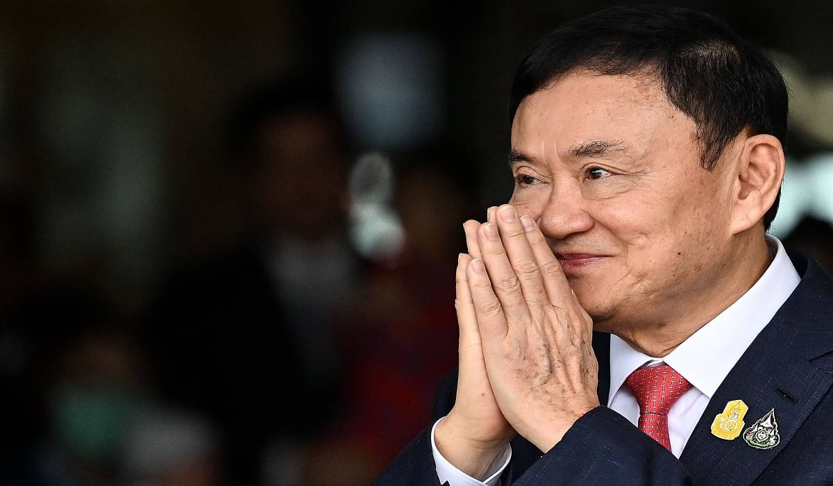 Mantan PM Thailand Thasin Shinawatra saat kembali ke negaranya dari pengasingan