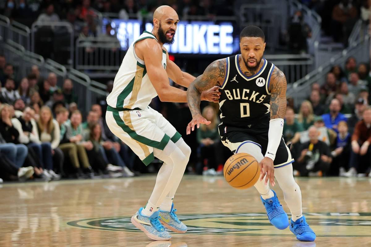 Damian Lillard #0 dari The Milwaukee Bucks.