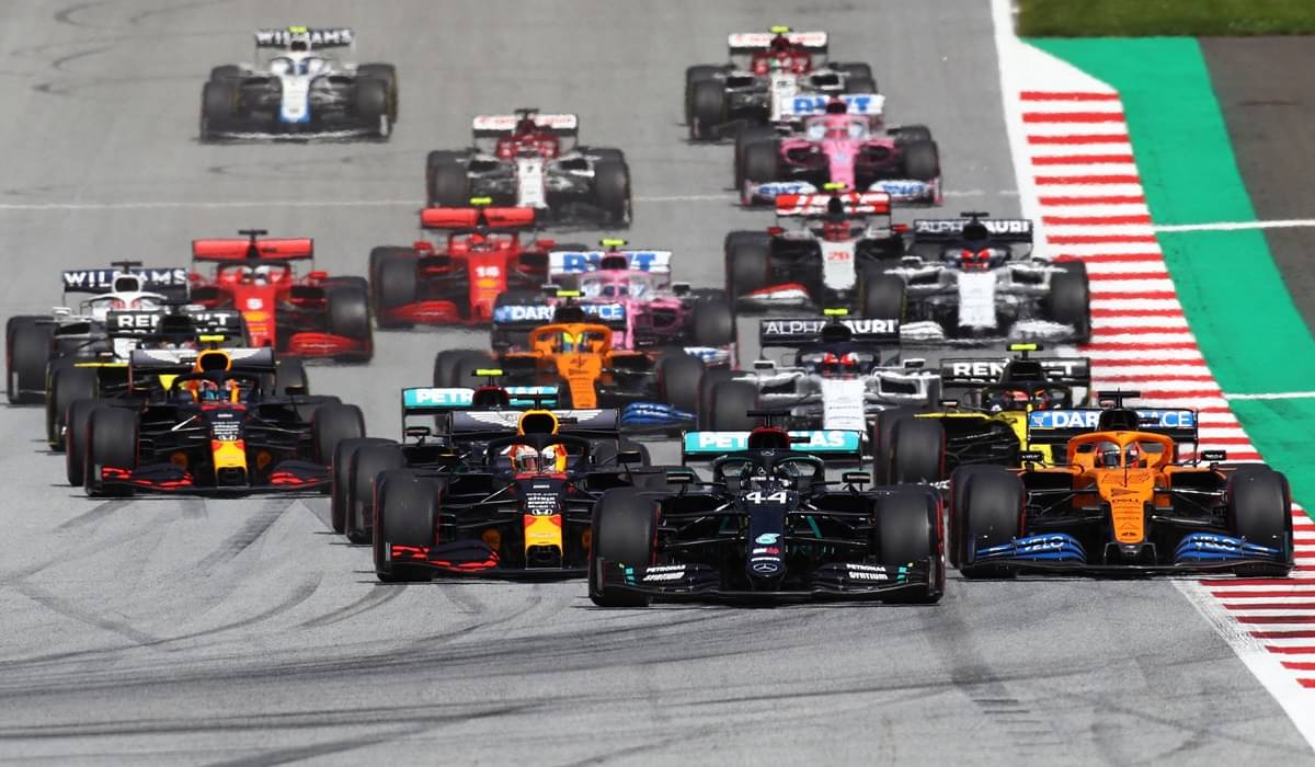 Ilustrasi--Aksi para pembalap Formula 1 di GP Austria.