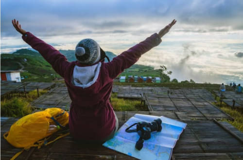 Ilustrasi solo traveling