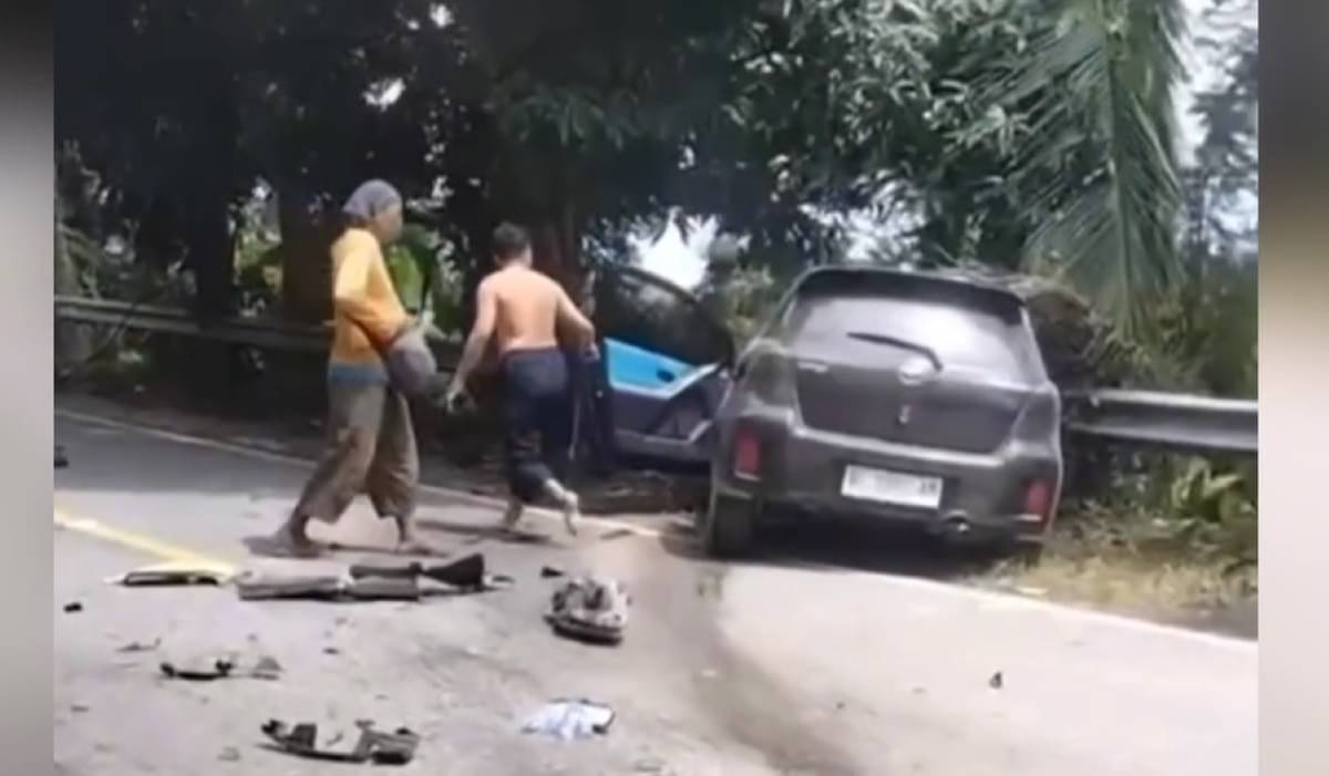 Mobil yang terlibat kecelakaan maut.