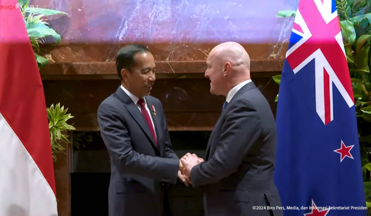 Presiden Joko Widodo dan Perdana Menteri Selandia Baru, Christopher Luxon, di Melbourne, Australia Selasa, (5/3).