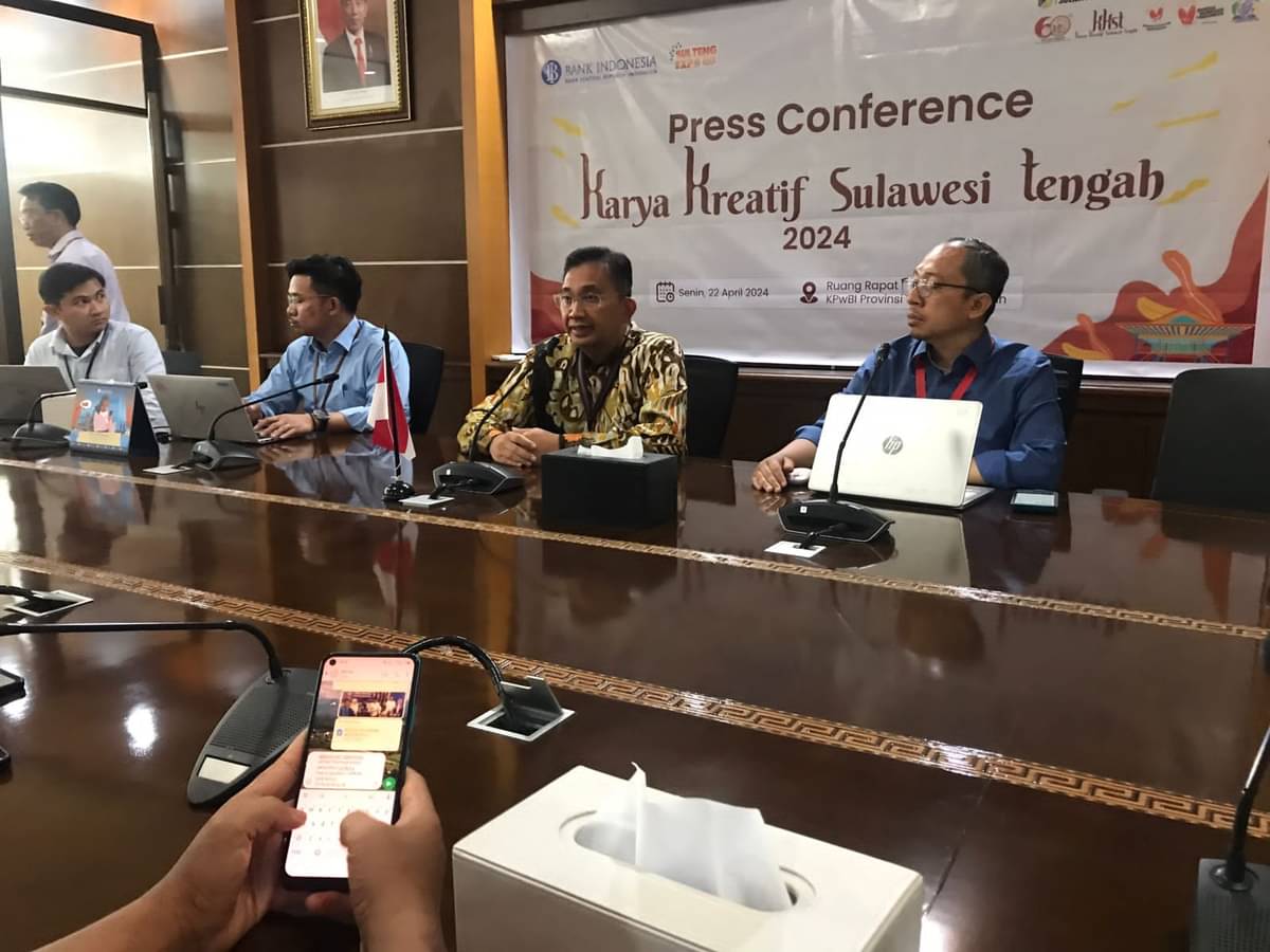 Konferensi pers Karya Kreatif Sulawesi Tengah pada Sulawesi Tengah Expo 2024.