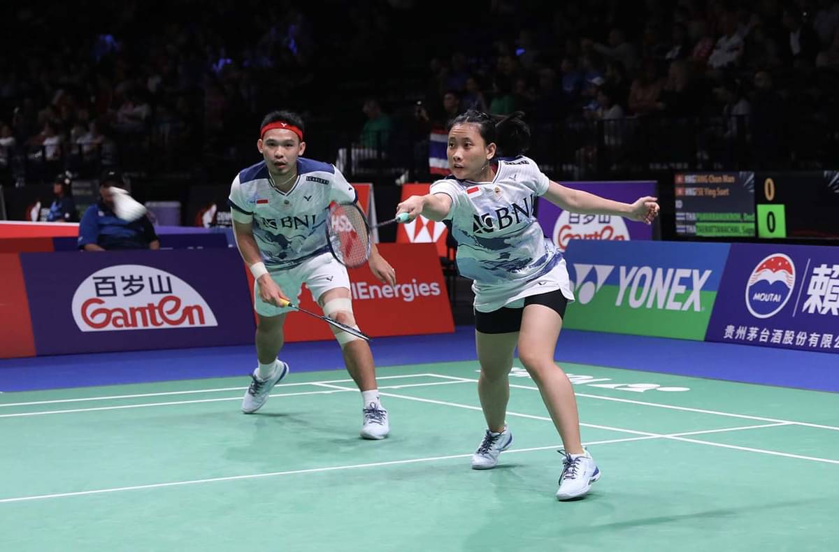 Pasangan ganda campuran Indonesia Rinov Rivaldy/Pitha Haningtyas