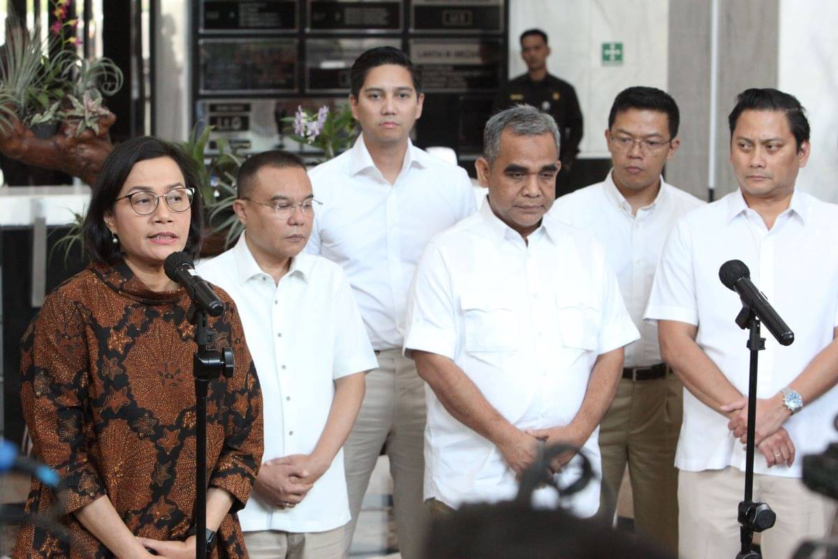 Menteri Keuangan Sri Mulyani ditemui Tim Gugus Tugas Sinkronisasi Prabowo-Gibran.