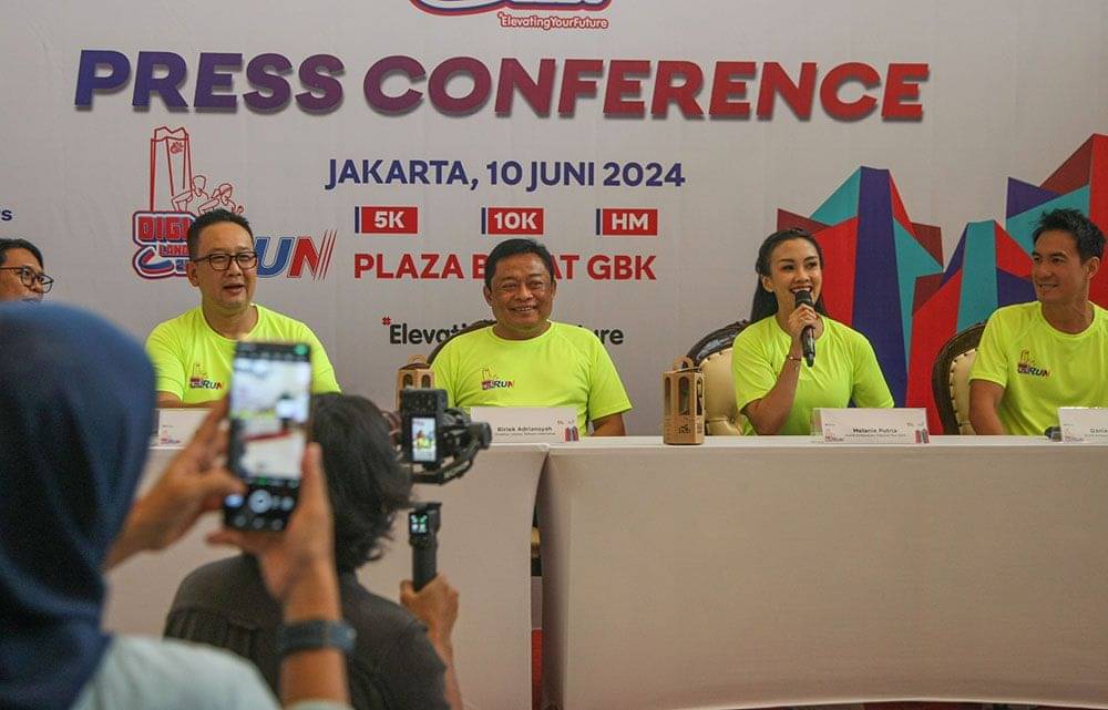 Acara konferensi pers penyelenggaraan Digiland Run 2024 