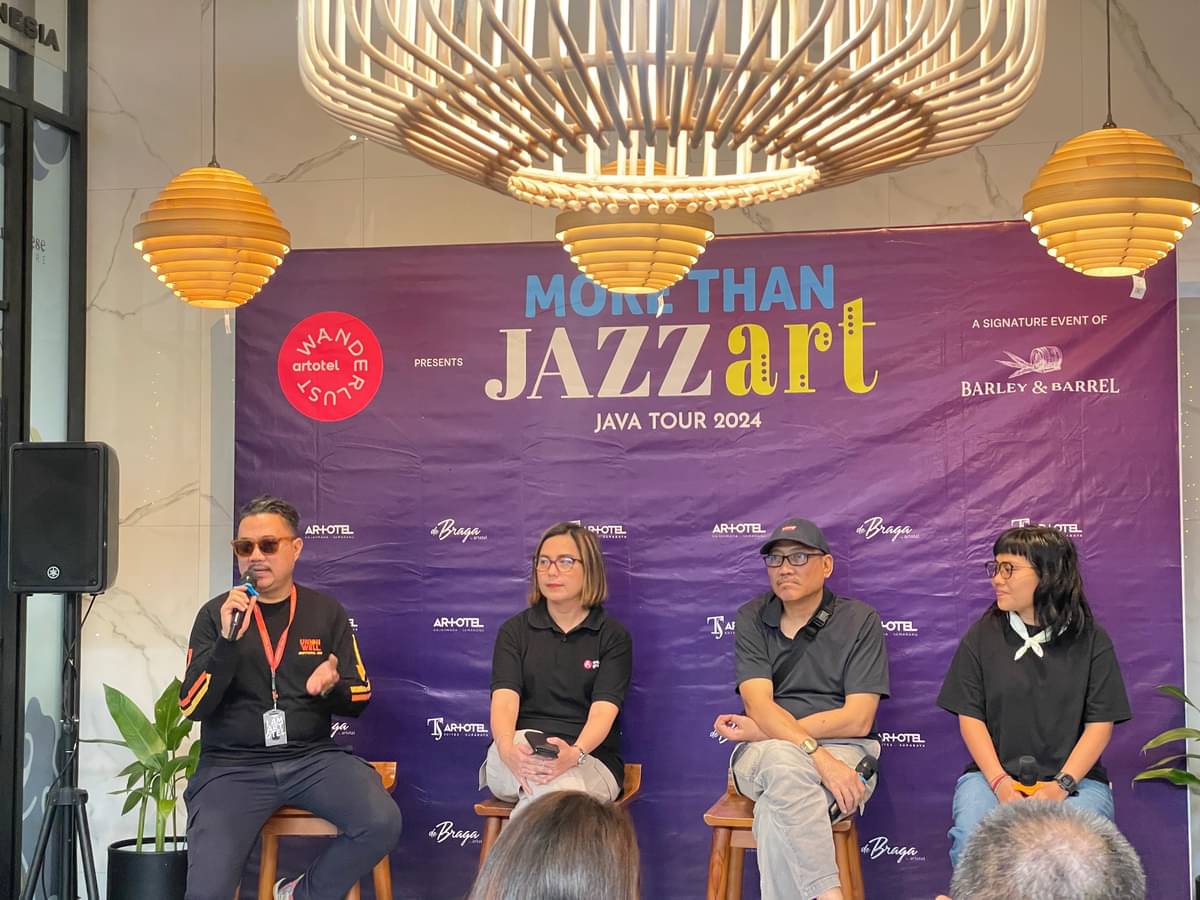 Jumpa pers sebelum penyelenggaraan More Than Jazz Art: Java Tour 2024 di de Braga by ARTOTEL Bandung