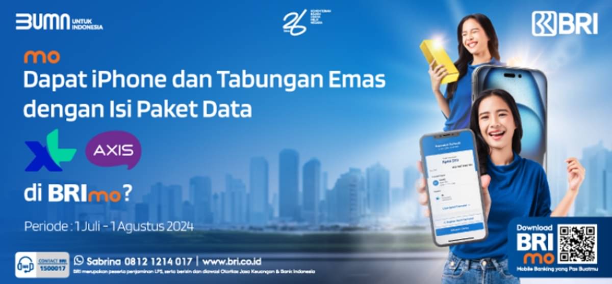  Jika kamu juga ingin memiliki iPhone, BRI melalui aplikasi BRImo menawarkan kesempatan spesial untuk pengguna XL AXIS. 