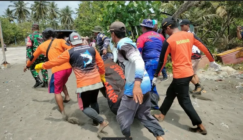 Satu Wisatawan Meninggal Terseret Gelombang Pantau Madasari Ditemukan Tim SAR