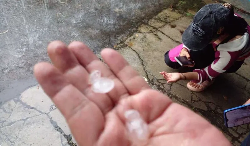 Ciamis Hujan Es, Puluhan Rumah Rusak dan Pohon Tumbang Tersapu Angin Kencang